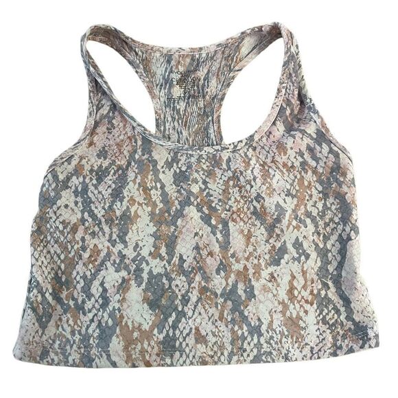 Evolution and Creation Gray Pink Brown Snakeskin Sports Workout Bra - M - Picture 1 of 5